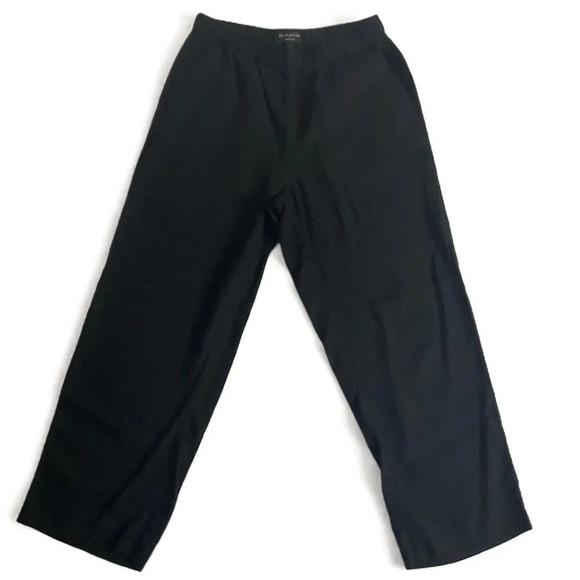 Banana Republic Black Elastic Waist Straight Leg Pants Medium - Picture 1 of 6